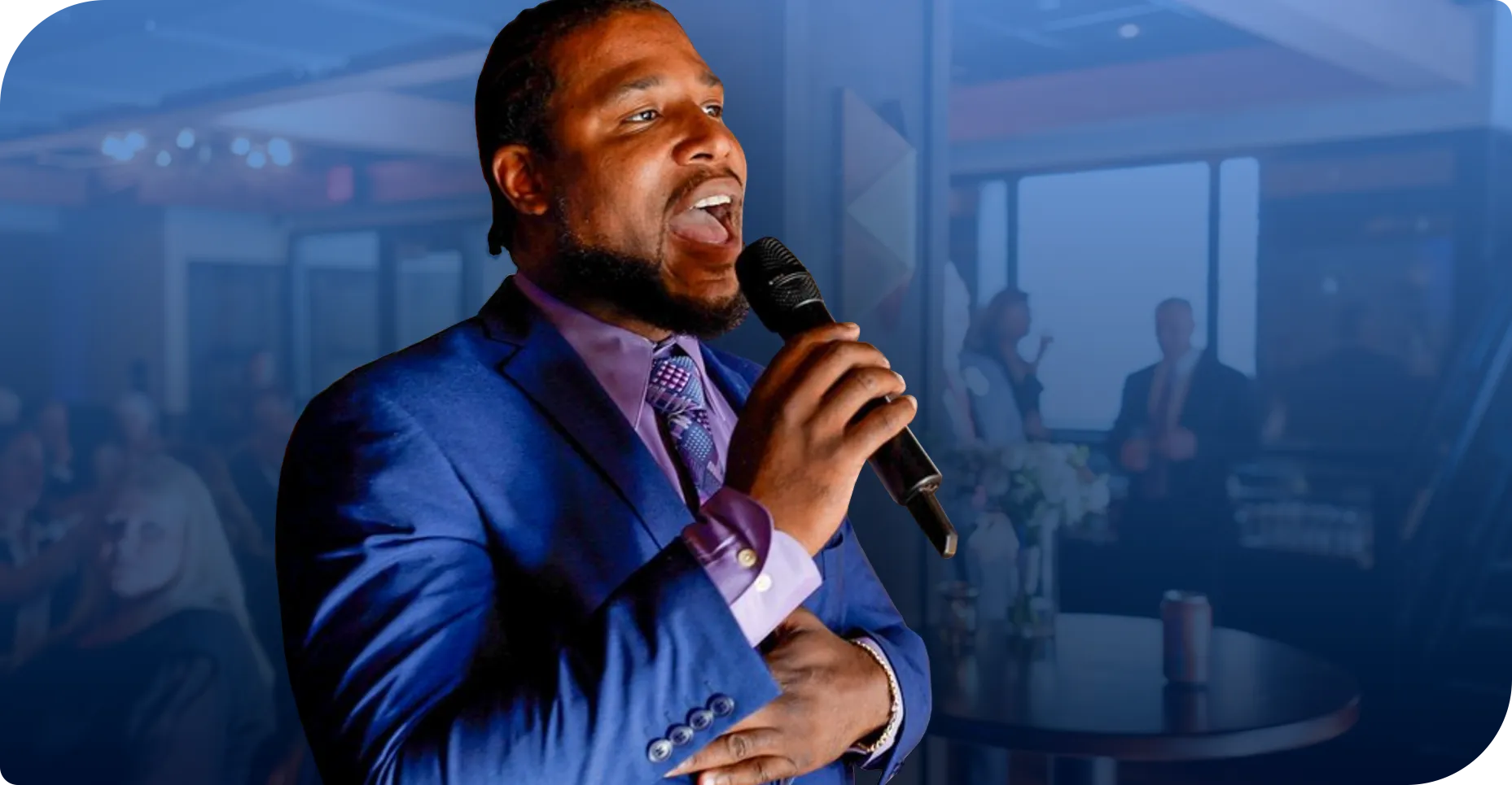 A Motion DJ on the microphone