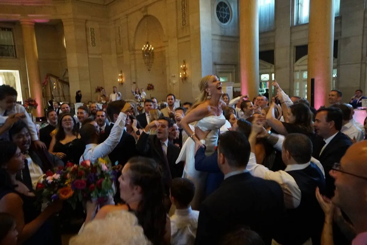 Wedding guests on the dance floor